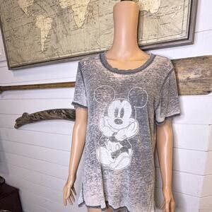 Disney Mickey Mouse Graphic T-Shirt Gray Soft XL Unisex Adult Disney Franchise